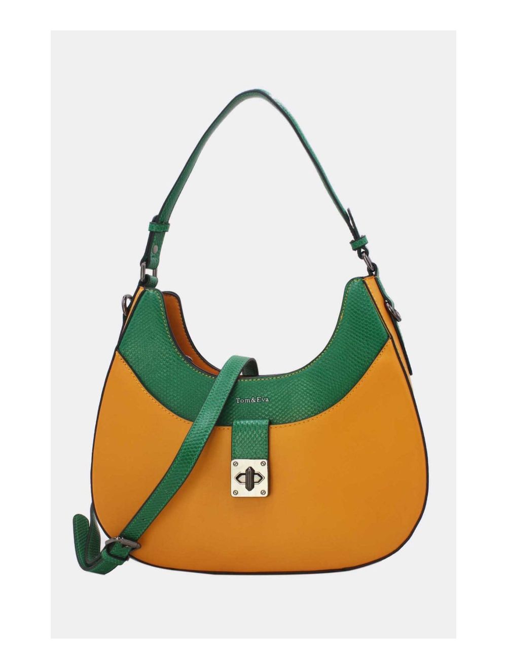 Tom&eva Sac Porté Épaule Effet Serpent 24B-6100-Yellow/Green
