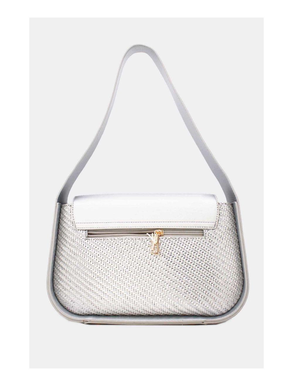 Tom&eva Sac Porté Épaule Effet Tressé 24B-6057-Argenté