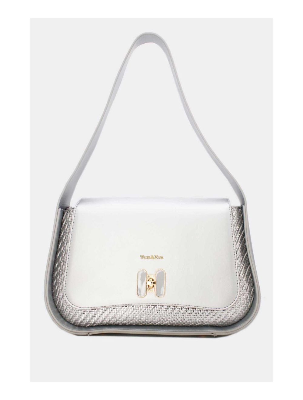 tom&eva Sac Porté Épaule Effet Tressé 24B-6057-Argenté