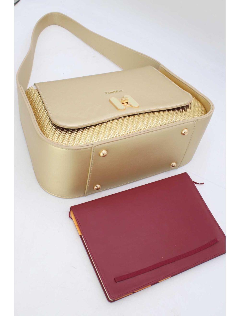 Tom&eva Sac Porté Épaule Effet Tressé 24B-6057-Doré