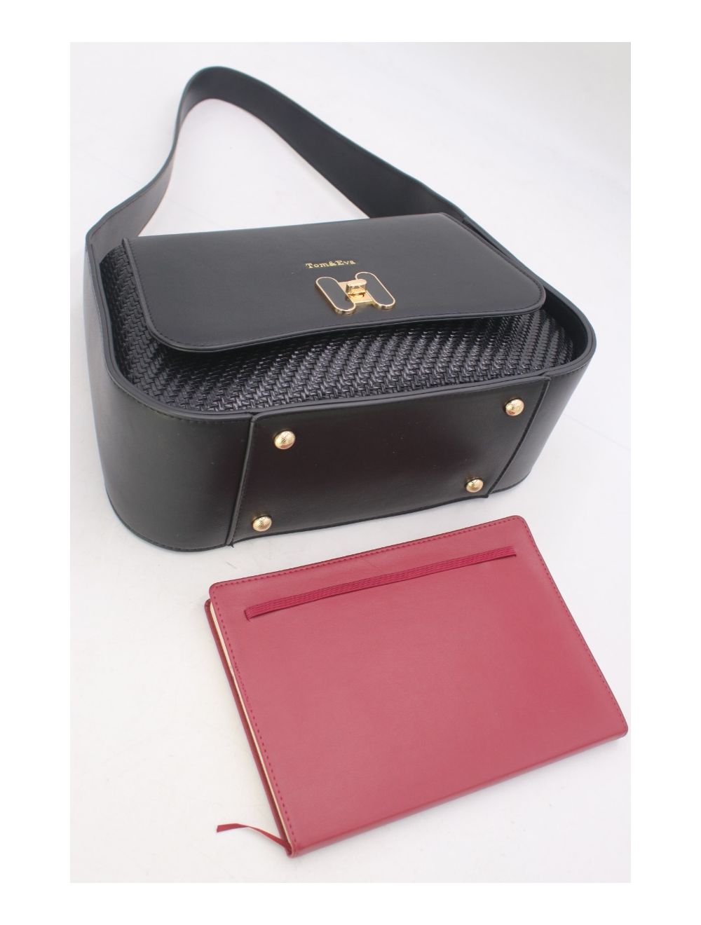 Tom&eva Sac Porté Épaule Effet Tressé 24B-6057-Noir