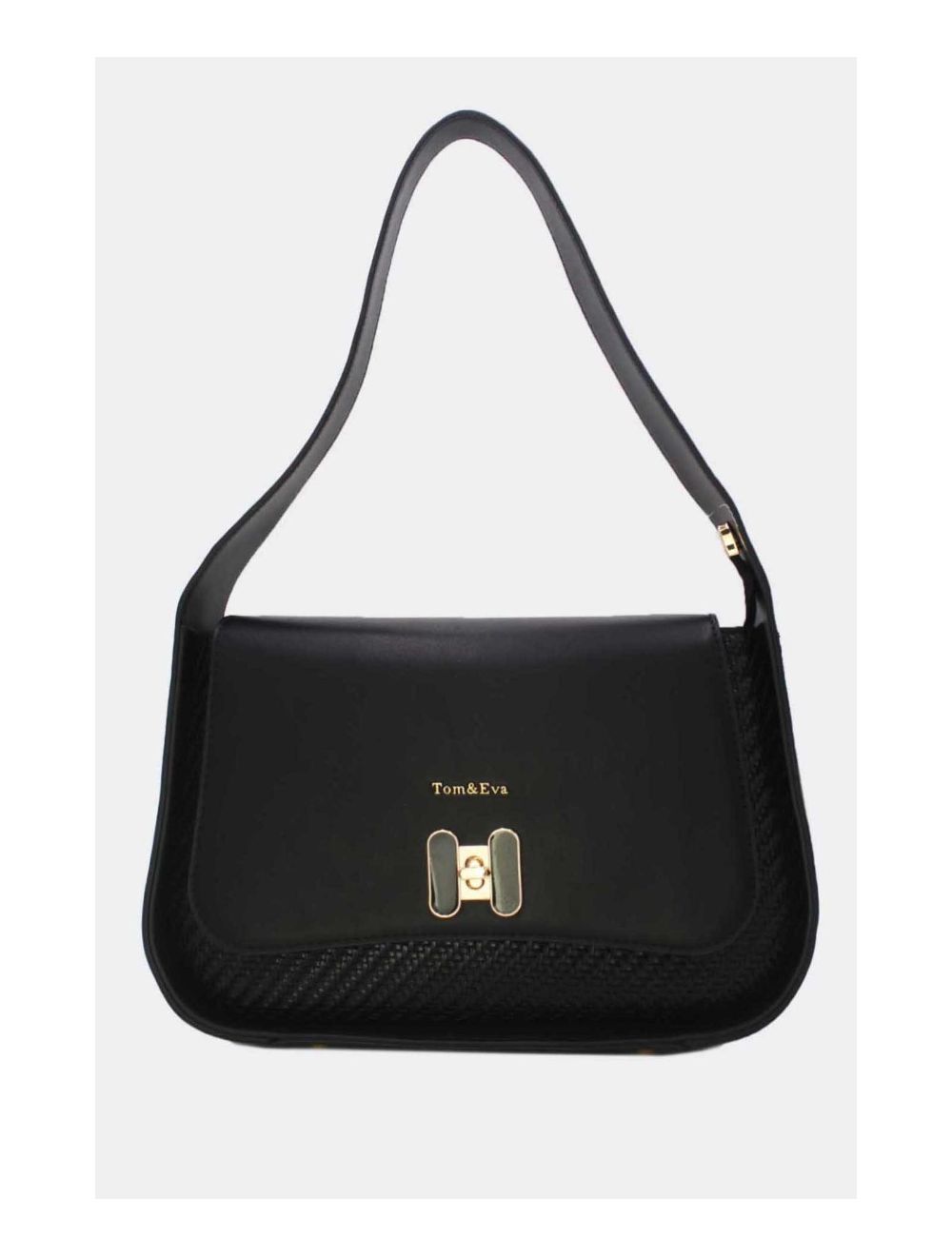 tom&eva Sac Porté Épaule Effet Tressé 24B-6057-Noir