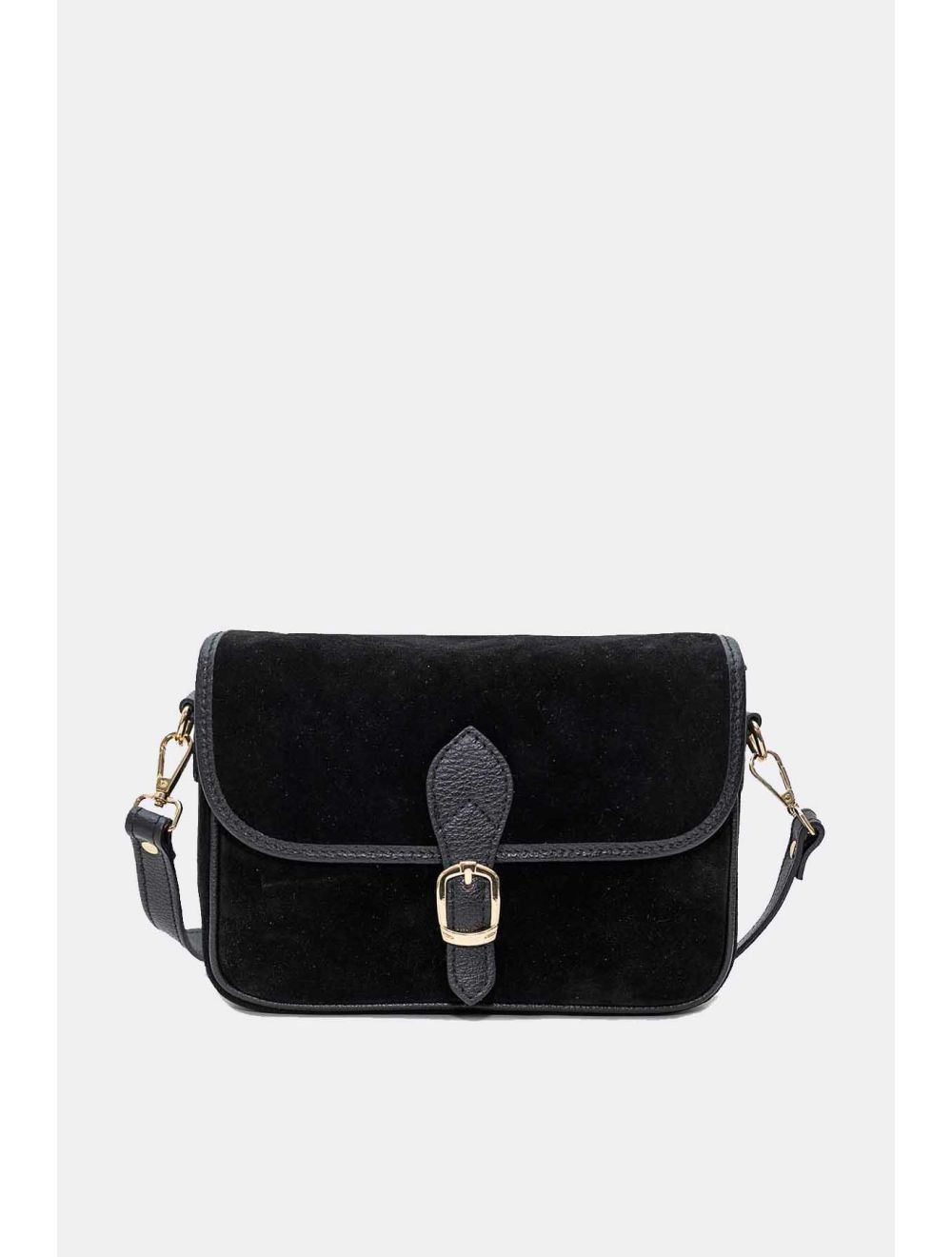 Tom&eva Sac Porté Épaule En Croûte Cuir Vachette Suède Vachette Grainée 4164 EDITH SUEDE-Noir