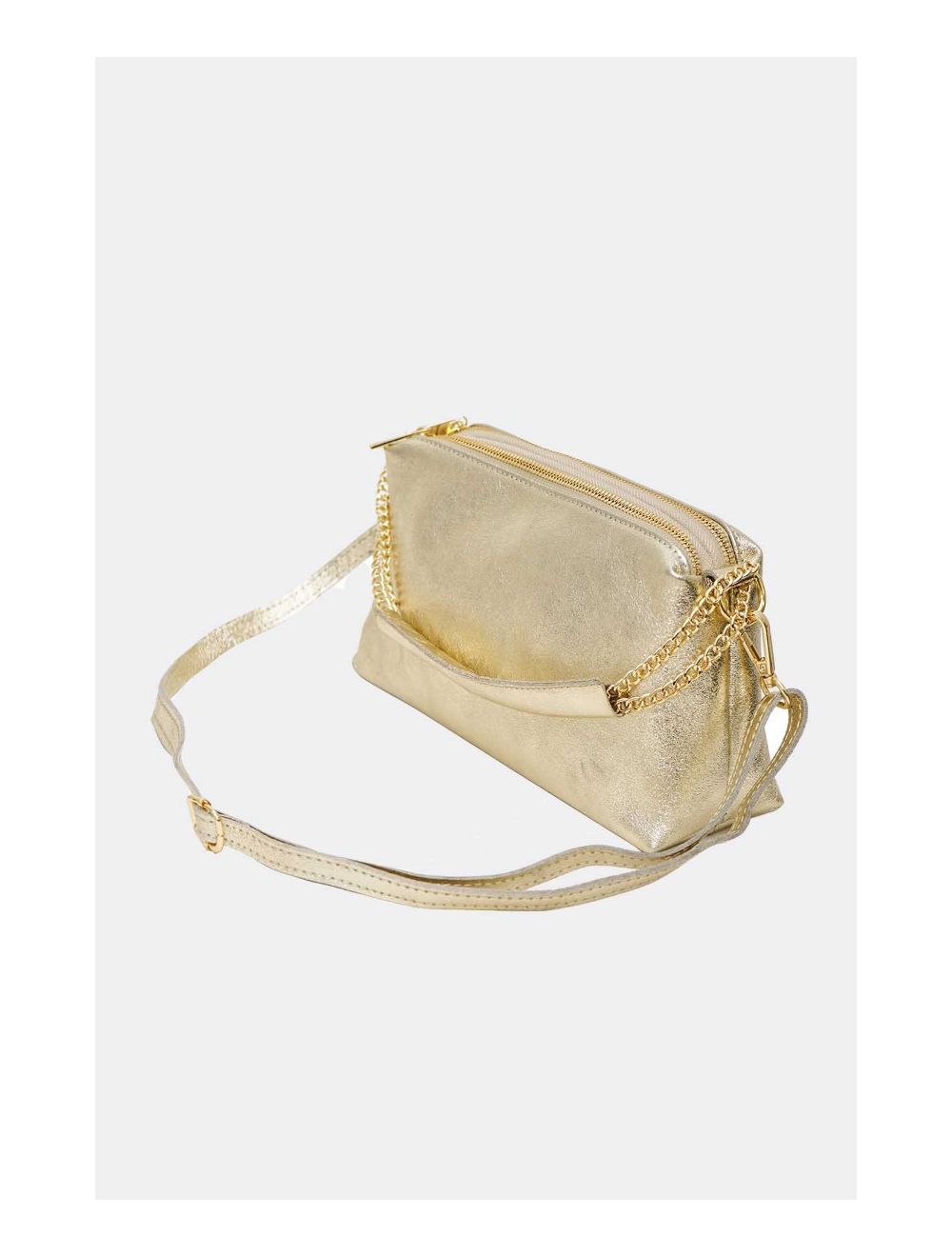 Tom&eva Sac Porté épaule En Croûte De Cuir Vachette Métalisé-DAPHNE METAL 4105-Doré