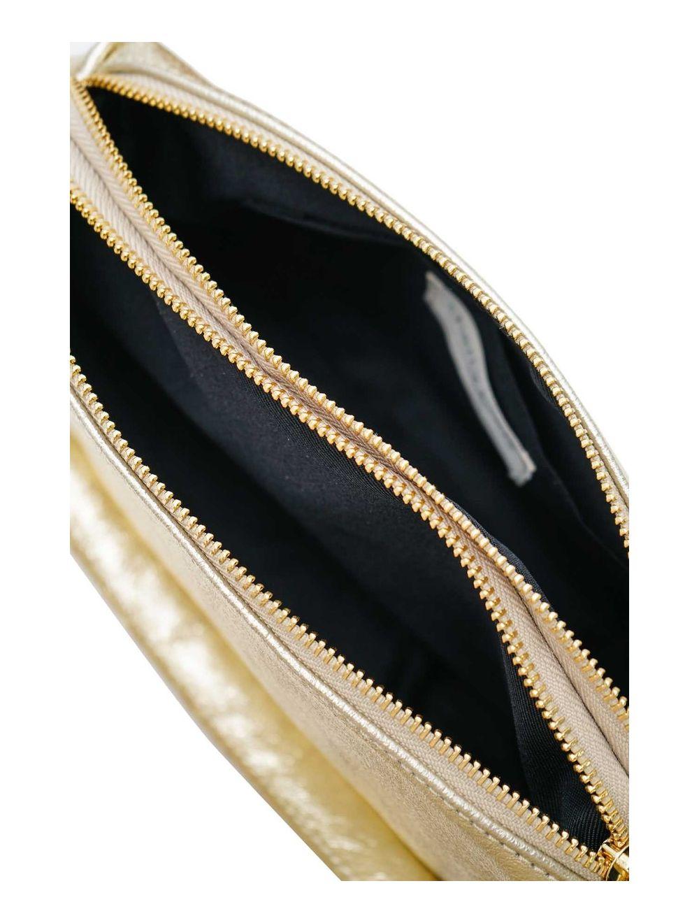 tom&eva Sac Porté épaule en Croûte de Cuir Vachette Métalisé-DAPHNE METAL 4105-Doré