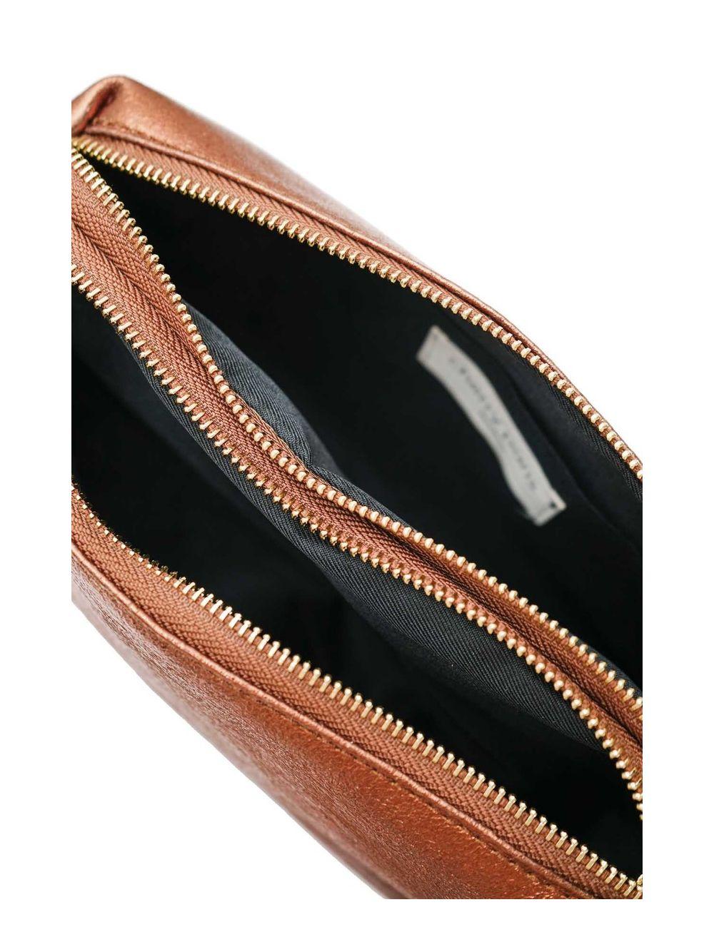 tom&eva Sac Porté épaule en Croûte de Cuir Vachette Métalisé-DAPHNE METAL 4105-Bronze