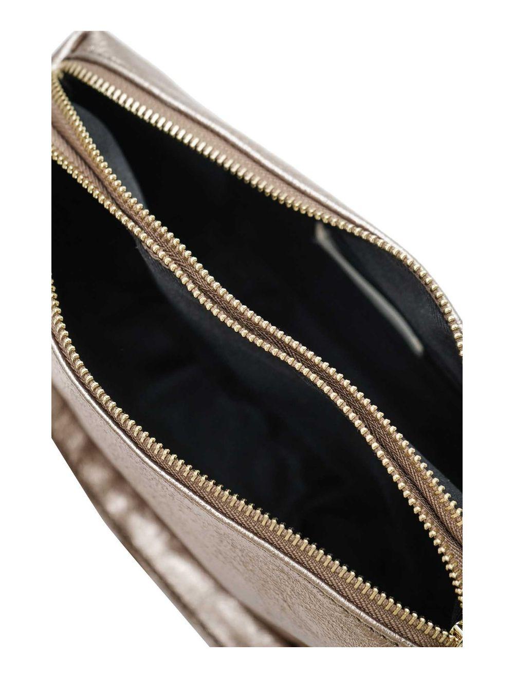 tom&eva Sac Porté épaule en Croûte de Cuir Vachette Métalisé-DAPHNE METAL 4105-Etain
