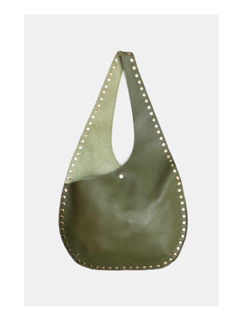 Tom&eva Sac Porté Épaule En Cuir De Vachette Grainée 4157 KARINE-Kaki