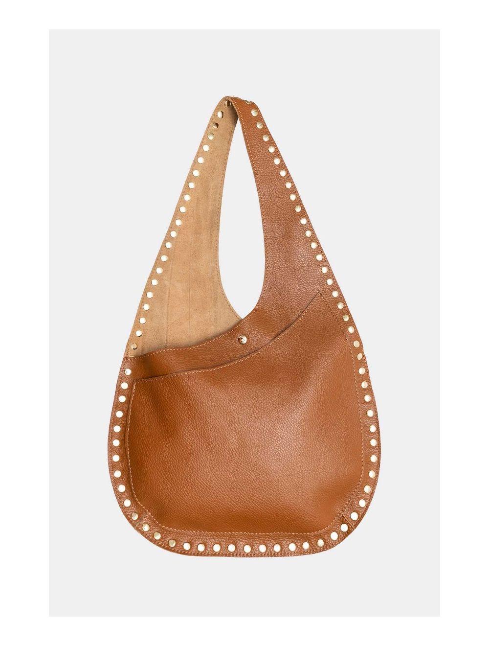 Tom&eva Sac Porté Épaule En Cuir De Vachette Grainée 4157 KARINE-Cognac