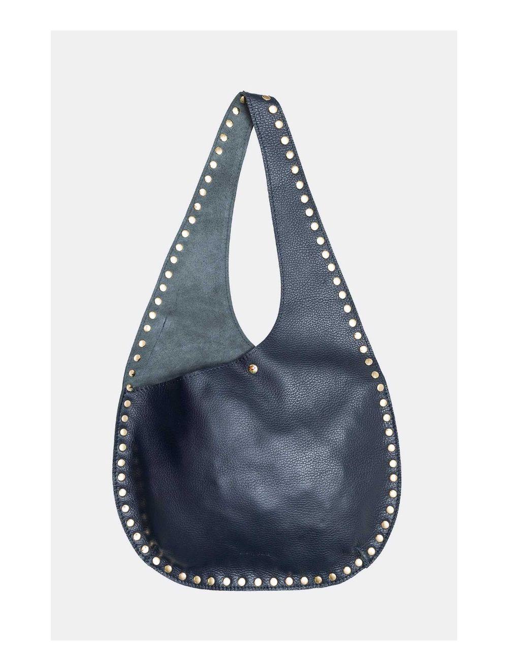 Tom&eva Sac Porté Épaule En Cuir De Vachette Grainée 4157 KARINE-Bleu
