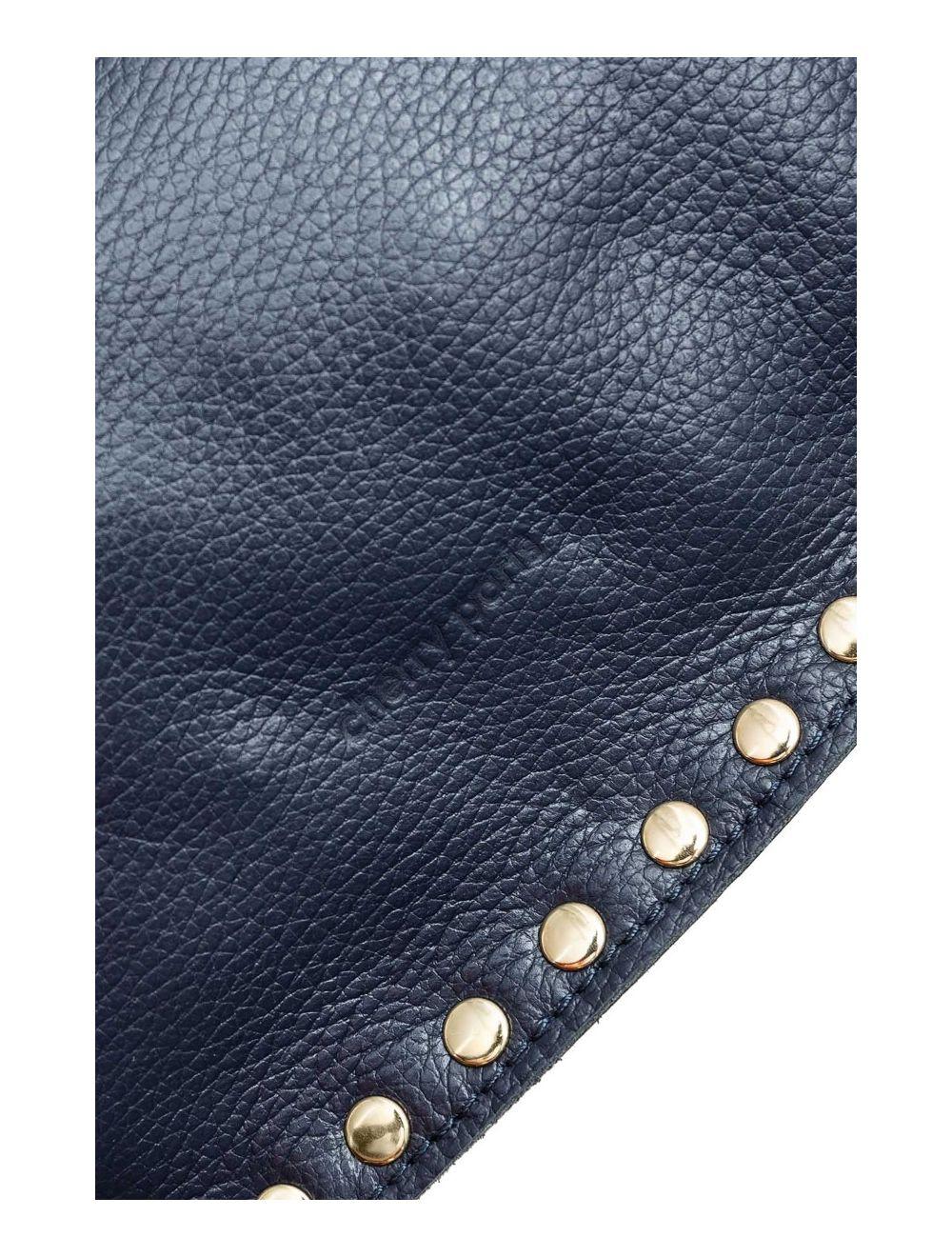 Tom&eva Sac Porté Épaule En Cuir De Vachette Grainée 4157 KARINE-Bleu