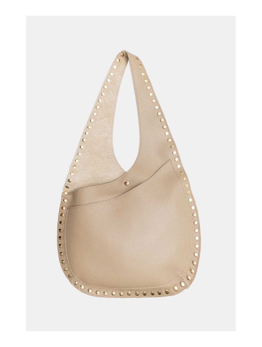 tom&eva Sac Porté Épaule En Cuir de Vachette Grainée 4157 KARINE-Taupe