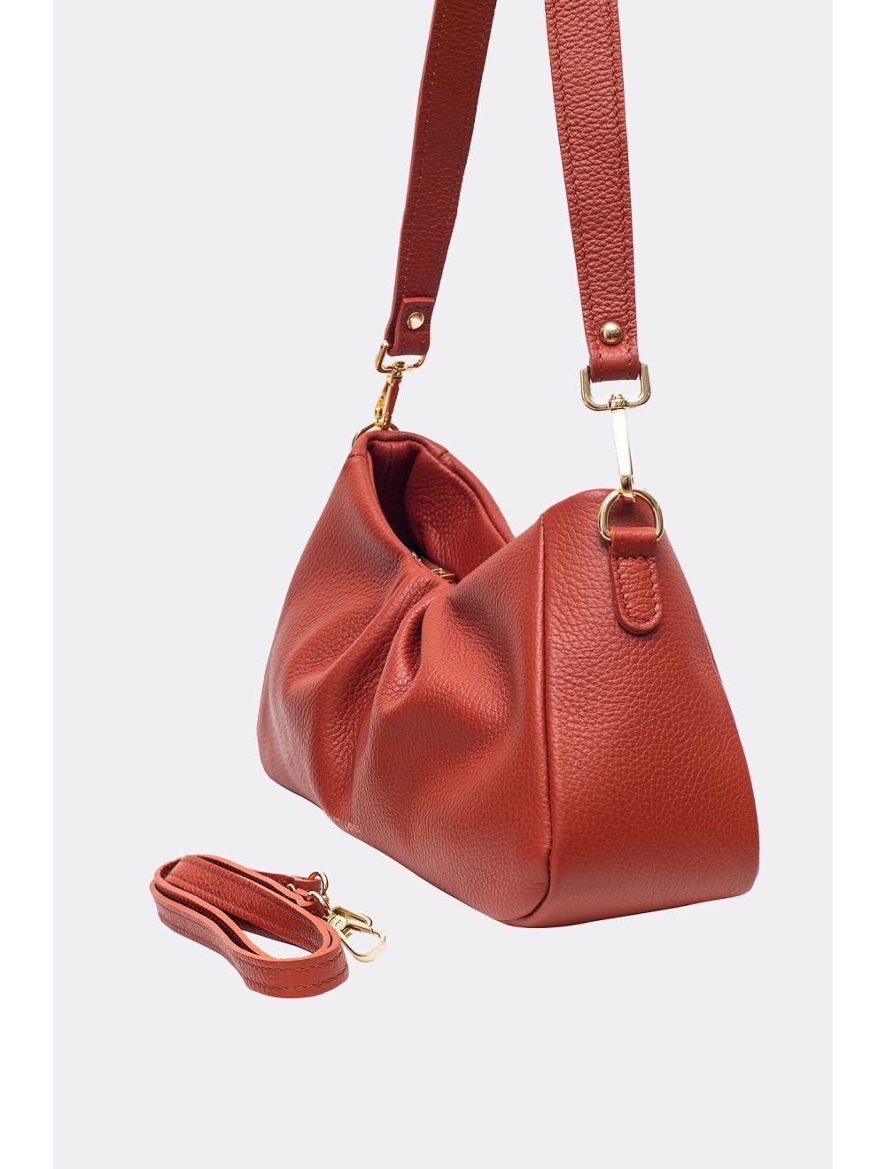 Tom&eva Sac Porté Épaule En Cuir De Vachette Grainée-EYA 4081-ROUILLE