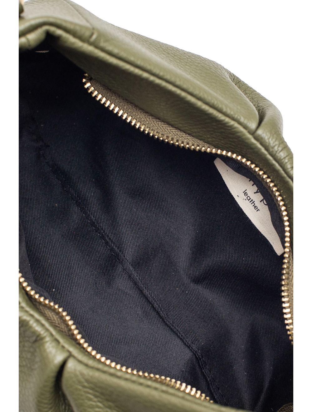 Tom&eva Sac Porté Épaule En Cuir De Vachette Grainée-EYA 4081-KAKI