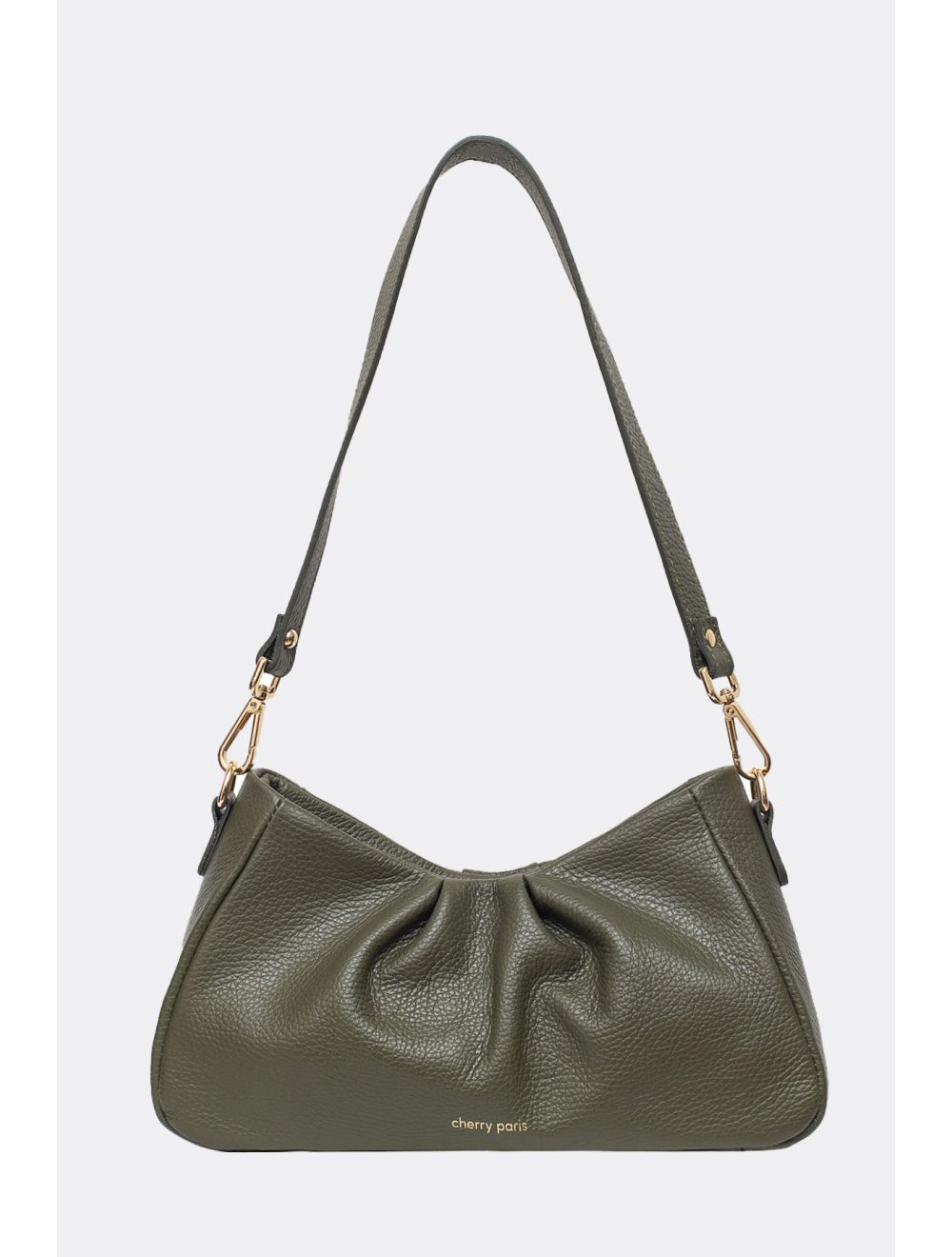 tom&eva Sac Porté Épaule En Cuir De Vachette Grainée-EYA 4081-KAKI