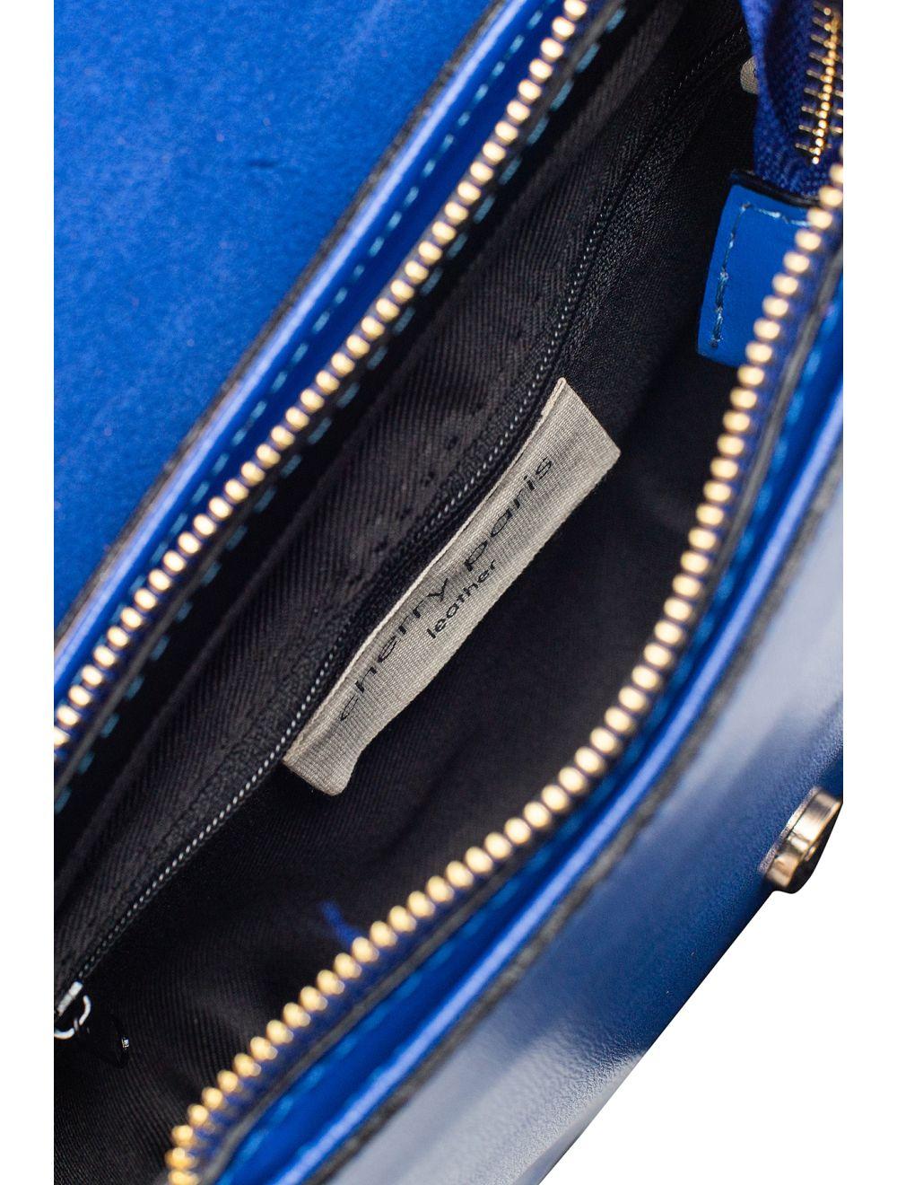 Tom&eva Sac Porté Épaule En Cuir De Vachette Grainée-HERMINE 4063-BLEU ROI