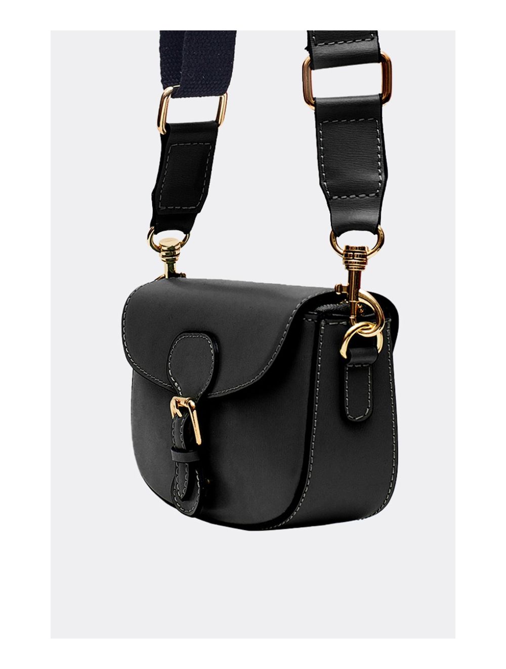 tom&eva Sac Porté épaule En cuir de Vachette Grainée-HERMINE 4063-Noir