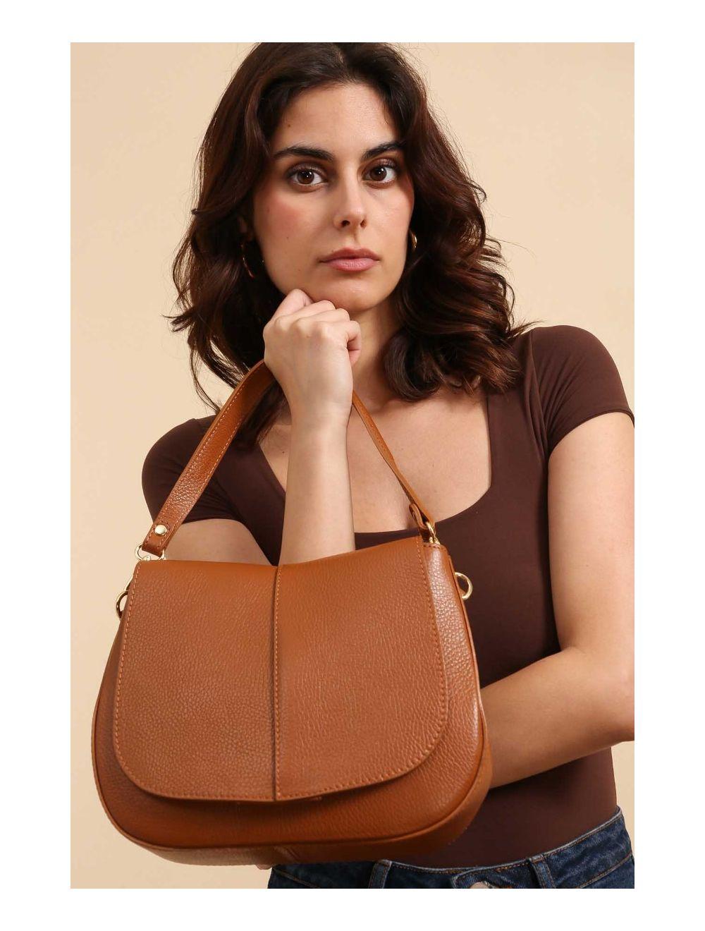 Tom&eva Sac Porté Épaule En Cuir Vachette Grainée 4137 LAYANA-COGNAC