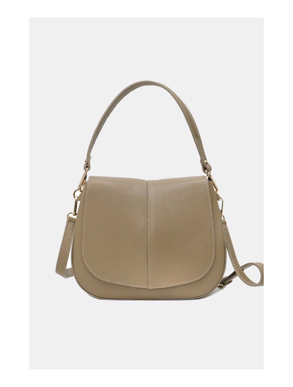 Tom&eva Sac Porté Épaule En Cuir Vachette Grainée 4137 LAYANA-TAUPE