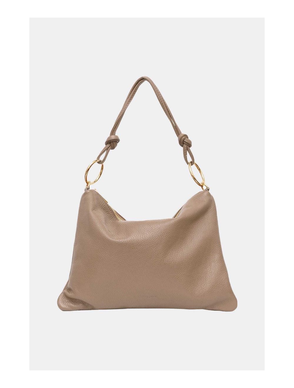 tom&eva Sac Porté Épaule En Cuir Vachette Grainée NATALIA 4092-Taupe
