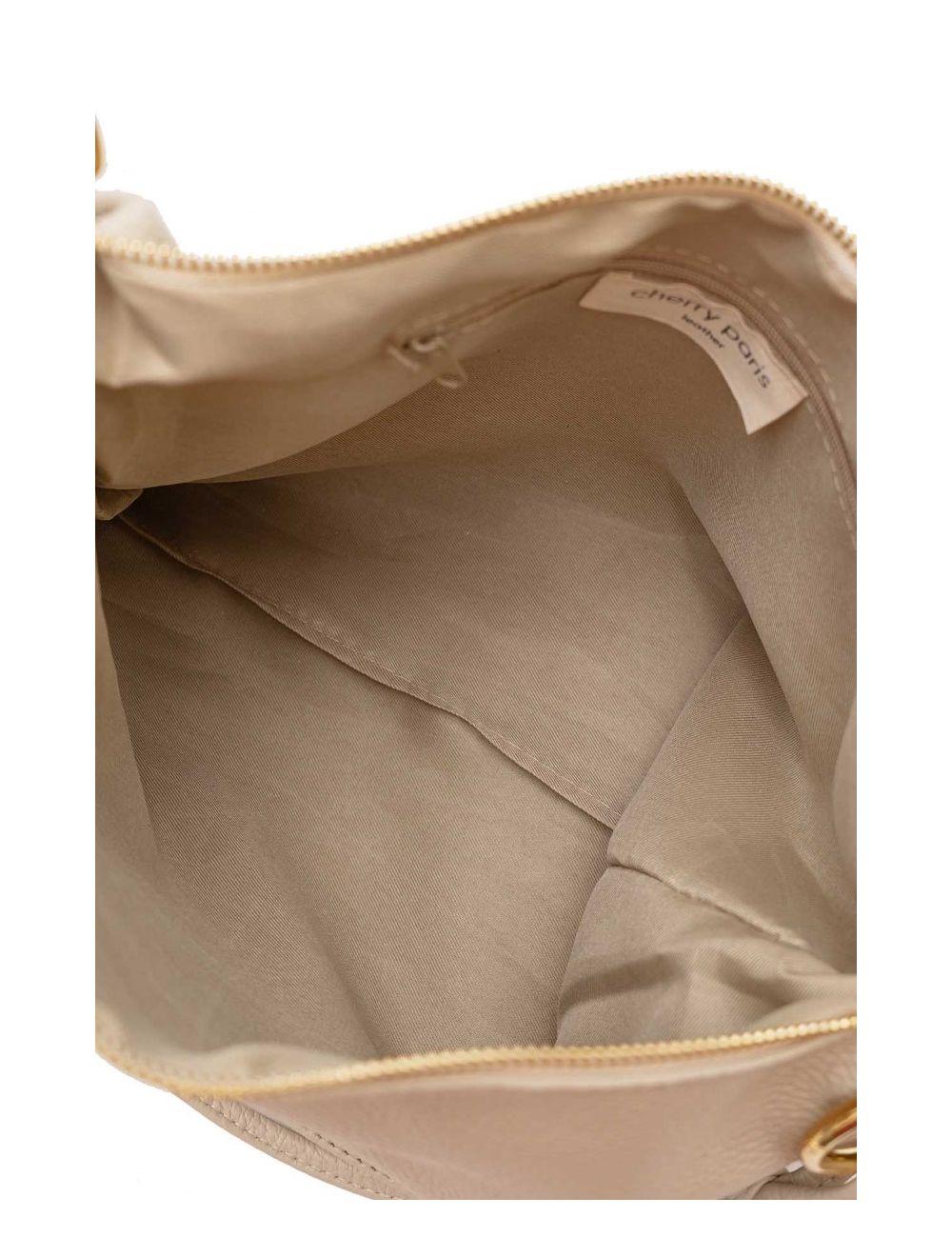 tom&eva Sac Porté Épaule En Cuir Vachette Grainée NATALIA 4092-Beige