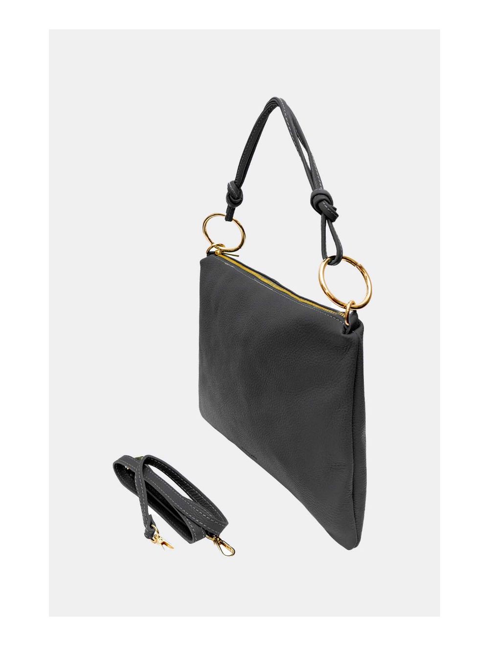 Tom&eva Sac Porté Épaule En Cuir Vachette Grainée NATALIA 4092-Noir