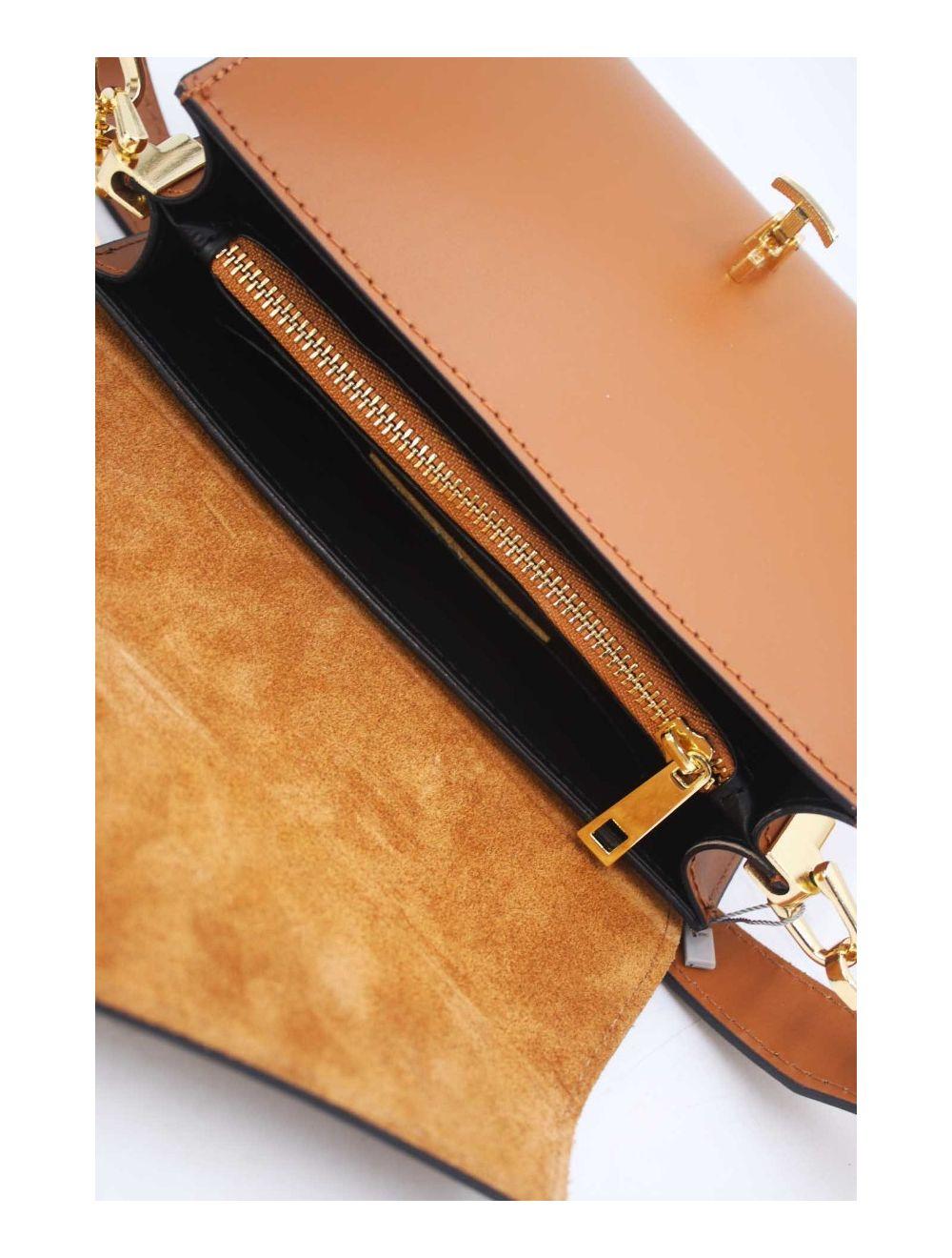 tom&eva Sac Porté Épaule En Cuir Vachette Lisse Avec Porte-clé Papillon 24C-1773-Marron