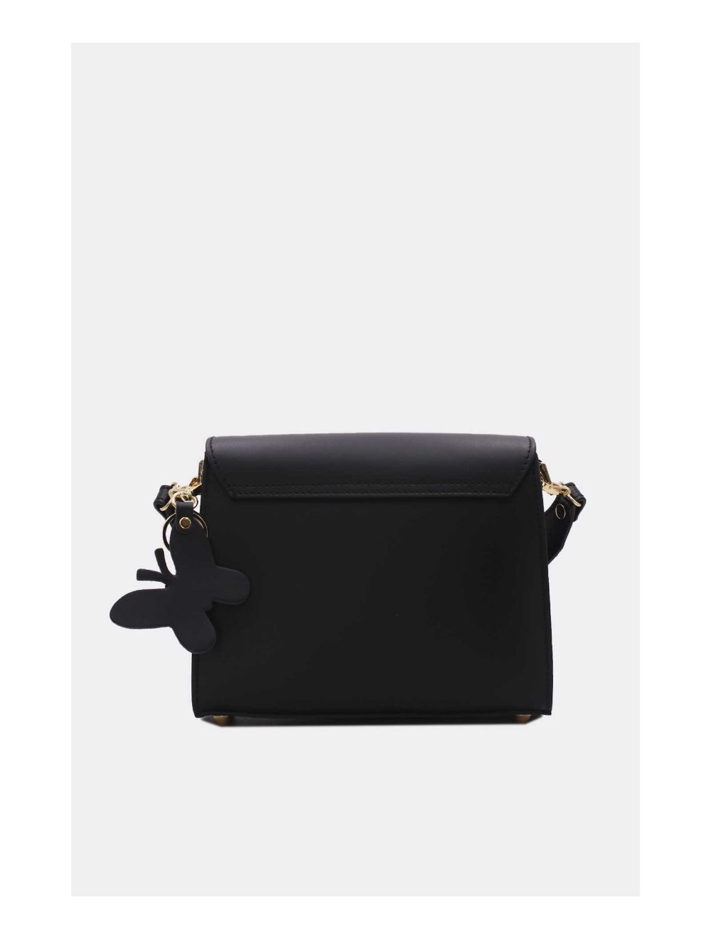 Tom&eva Sac Porté Épaule En Cuir Vachette Lisse Avec Porte-clé Papillon 24C-1773-Noir