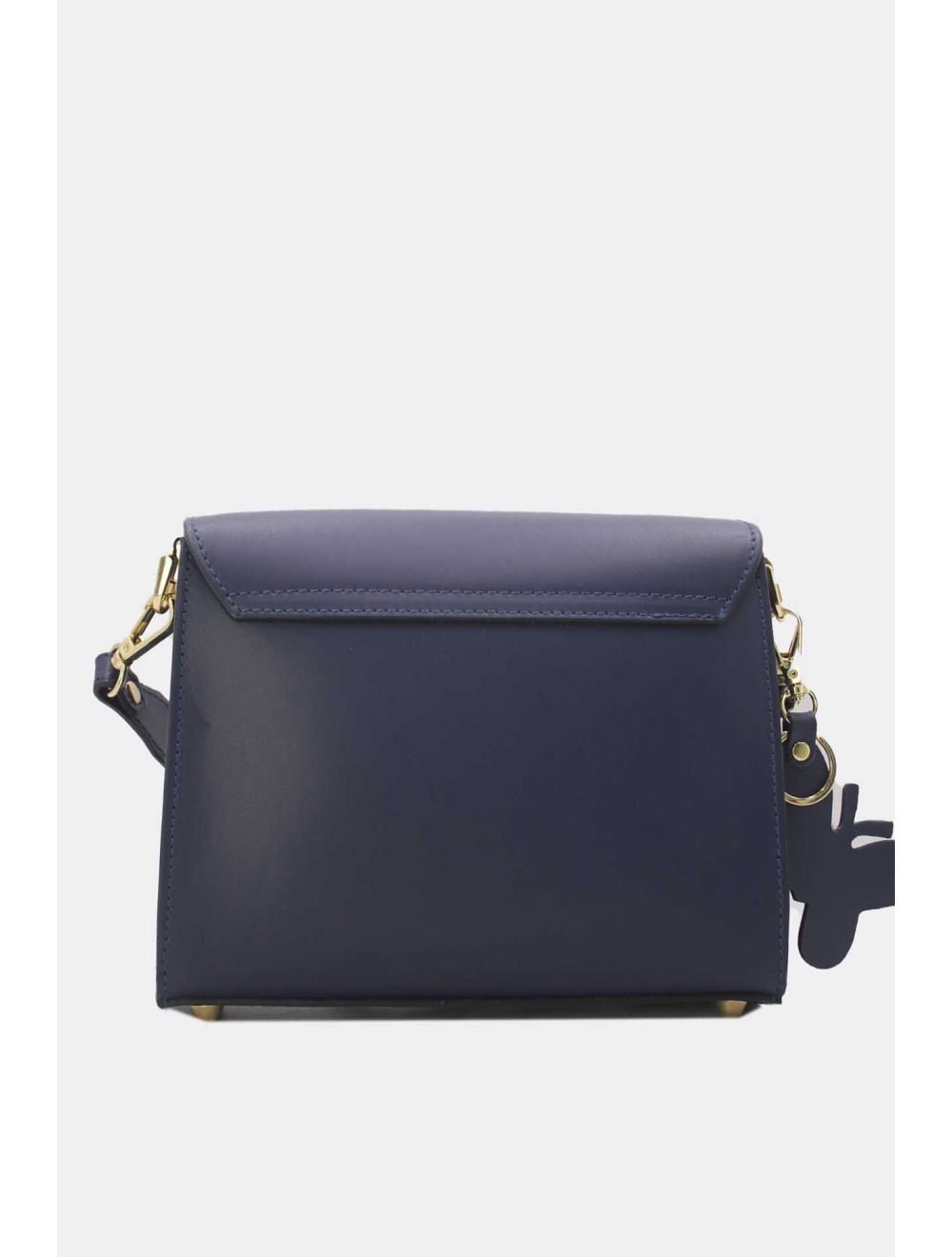 Tom&eva Sac Porté Épaule En Cuir Vachette Lisse Avec Porte-clé Papillon 24C-1773-Navy