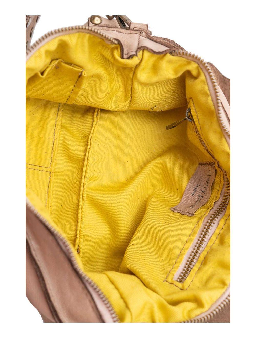 tom&eva Sac Porté Épaule En Cuir Vachette Style Vintage Clouté MELISSA 4118-Taupe