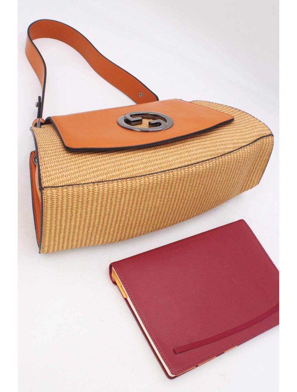 tom&eva Sac Porté Épaule Femme En Paille 24B-6009-Abricot/Tan