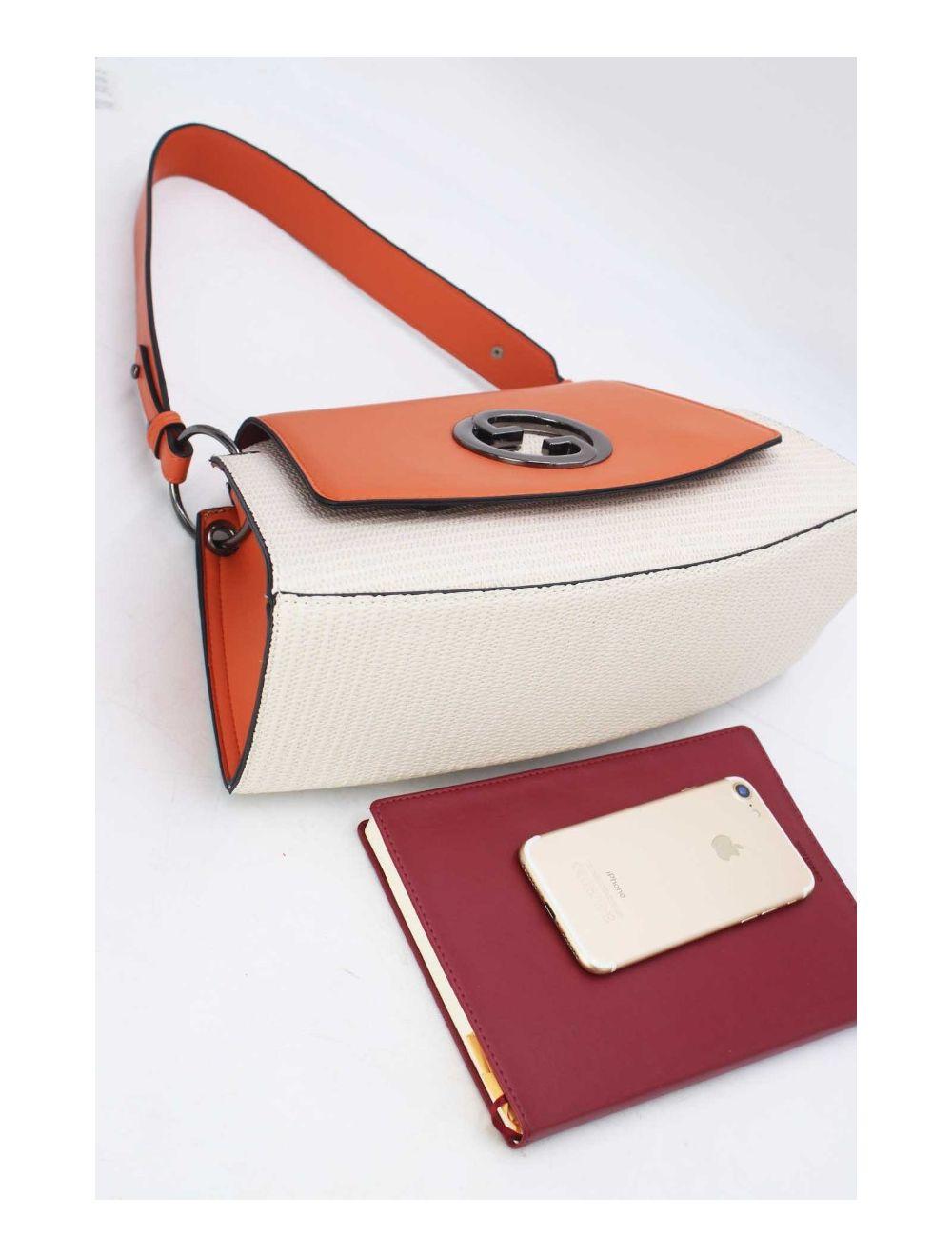 Tom&eva Sac Porté Épaule Femme En Paille 24B-6009-White/Orange