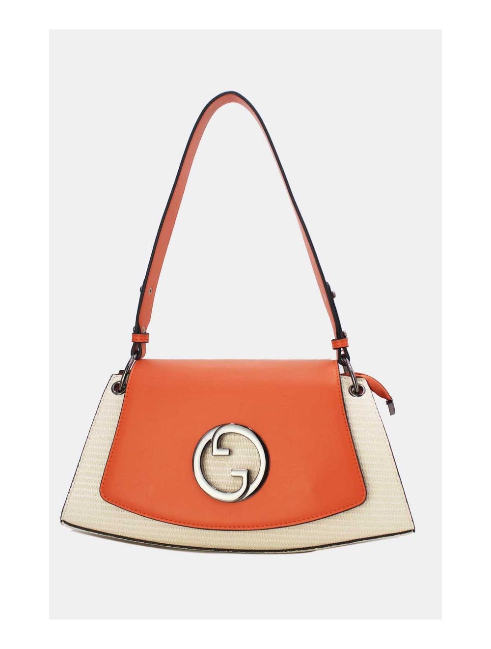 tom&eva Sac Porté Épaule Femme En Paille 24B-6009-White/Orange