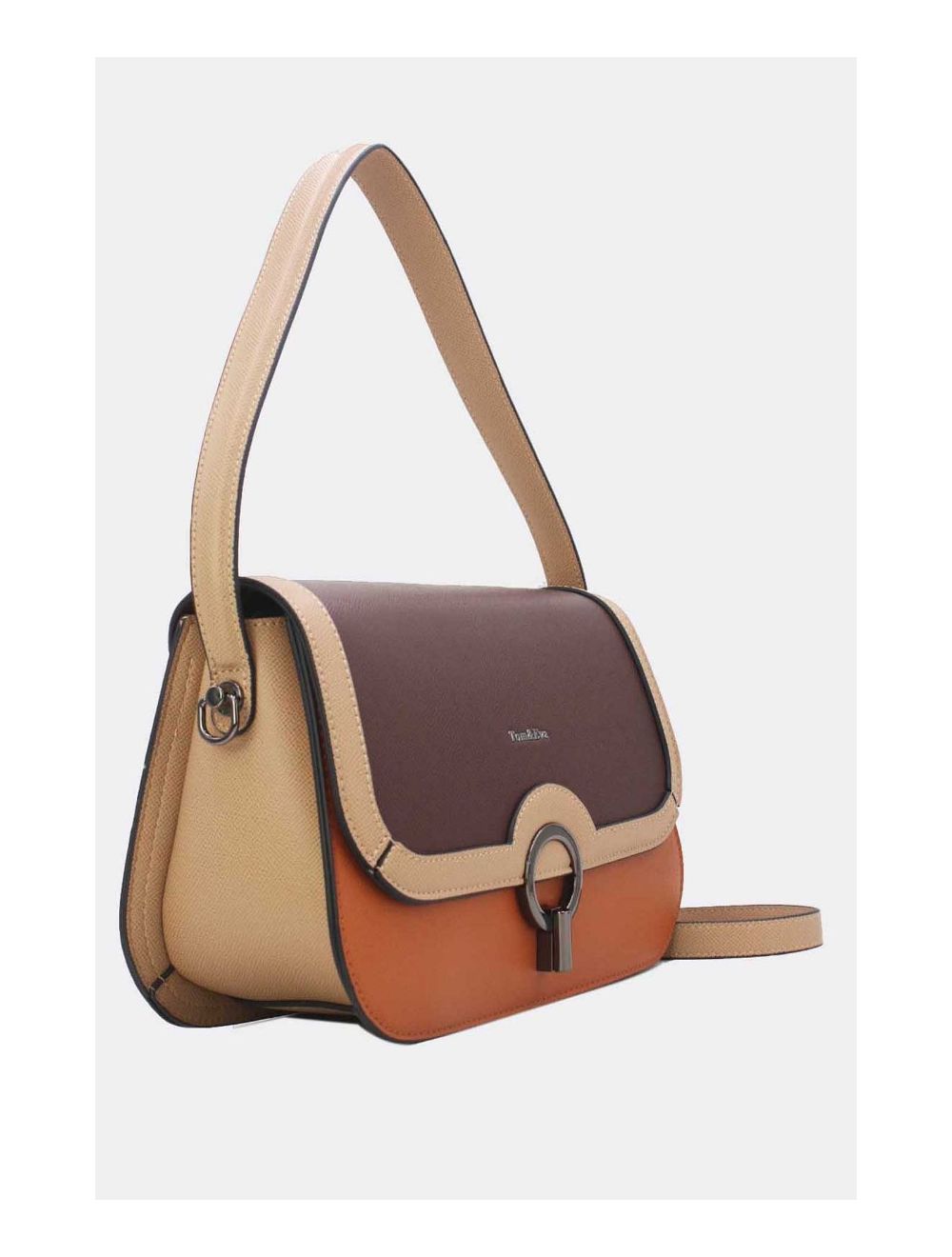 Tom&eva Sac Porté Épaule Femme Style Vintage 24B-6108-Brown/Coffee/Khaki