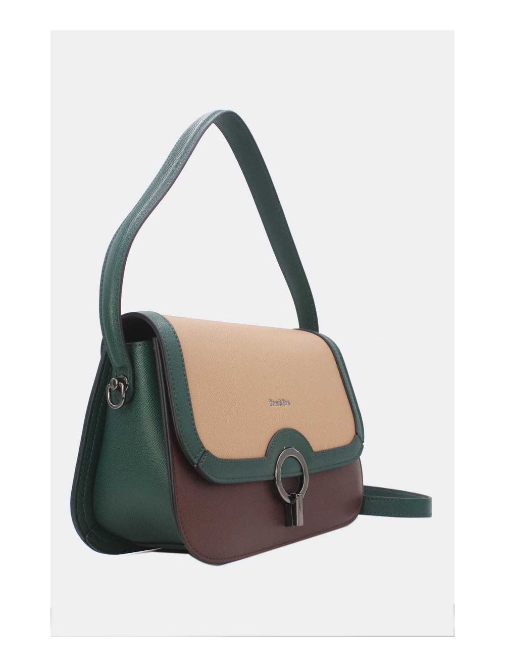 Tom&eva Sac Porté Épaule Femme Style Vintage 24B-6108-Coffee/Khaki/Green