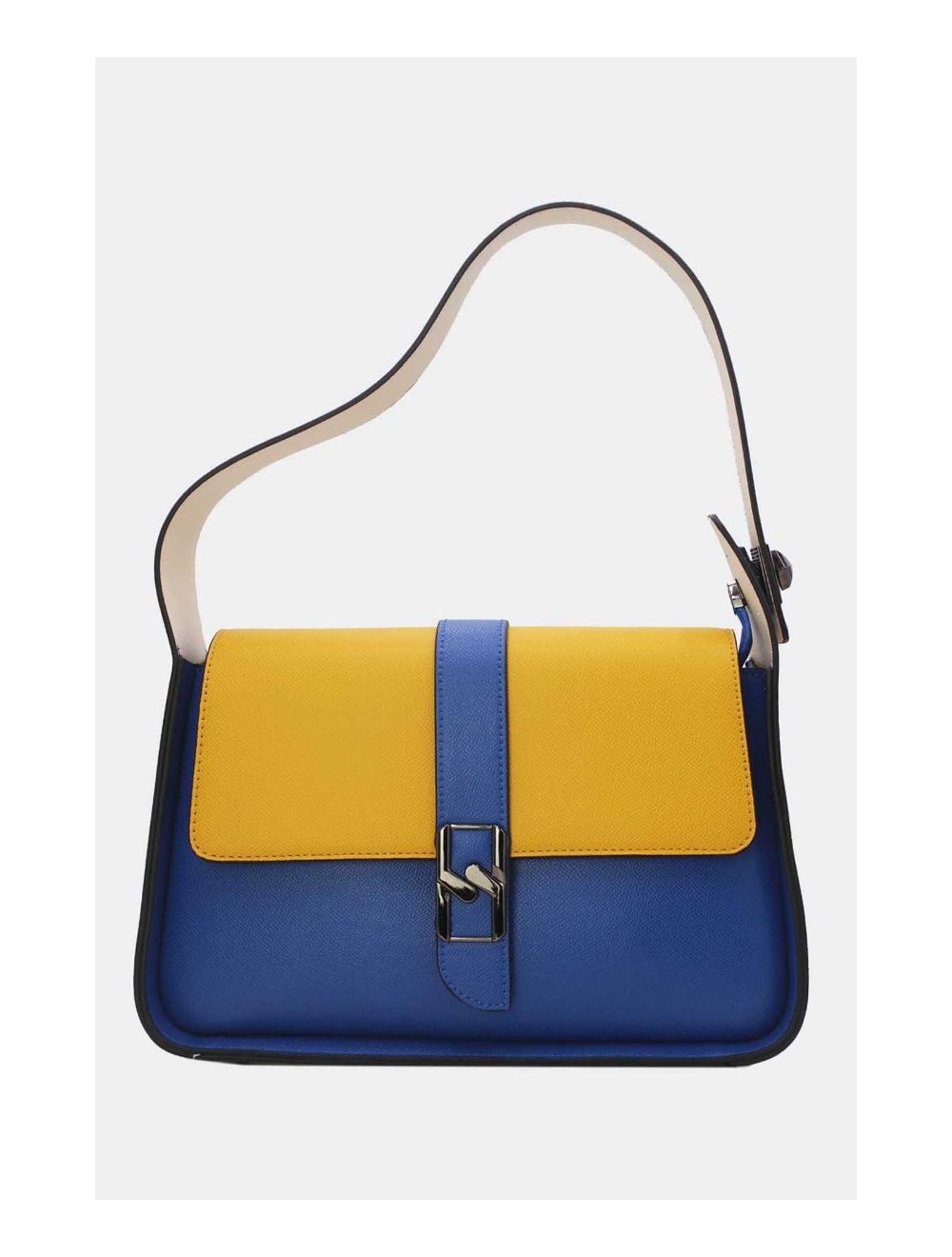 Tom&eva Sac Porté Épaule Style Vintage 24B-5958-Blue/Beige/Yellow