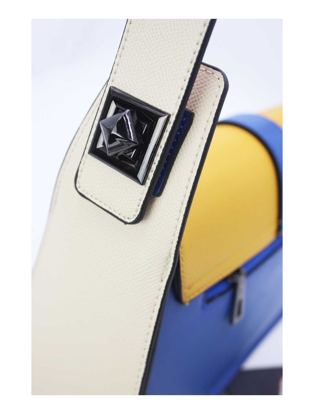 tom&eva Sac Porté Épaule Style Vintage 24B-5958-Blue/Beige/Yellow