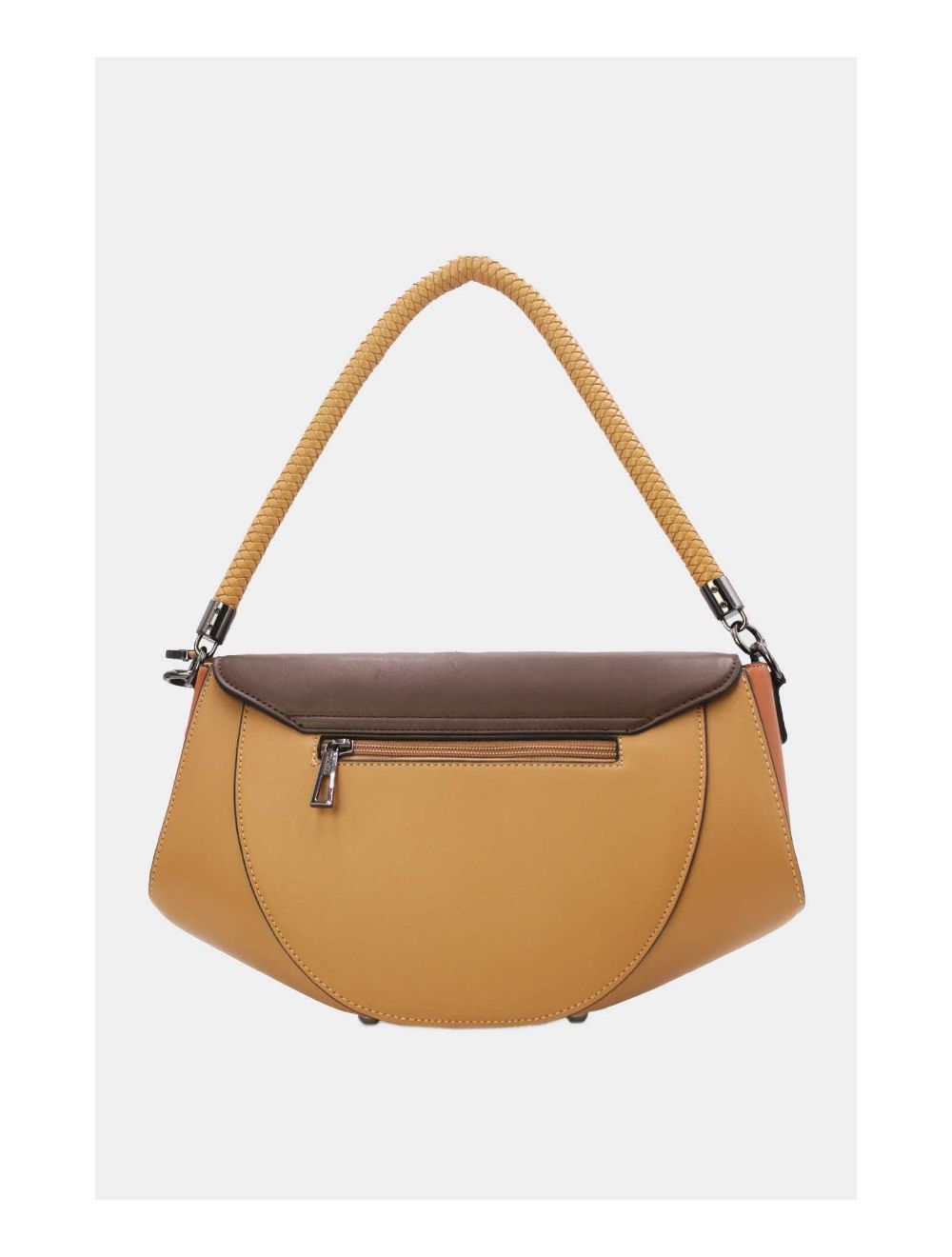 Tom&eva Sac Porté Épaule Tricolore 24B-6012-Apricot/Brown/Coffee