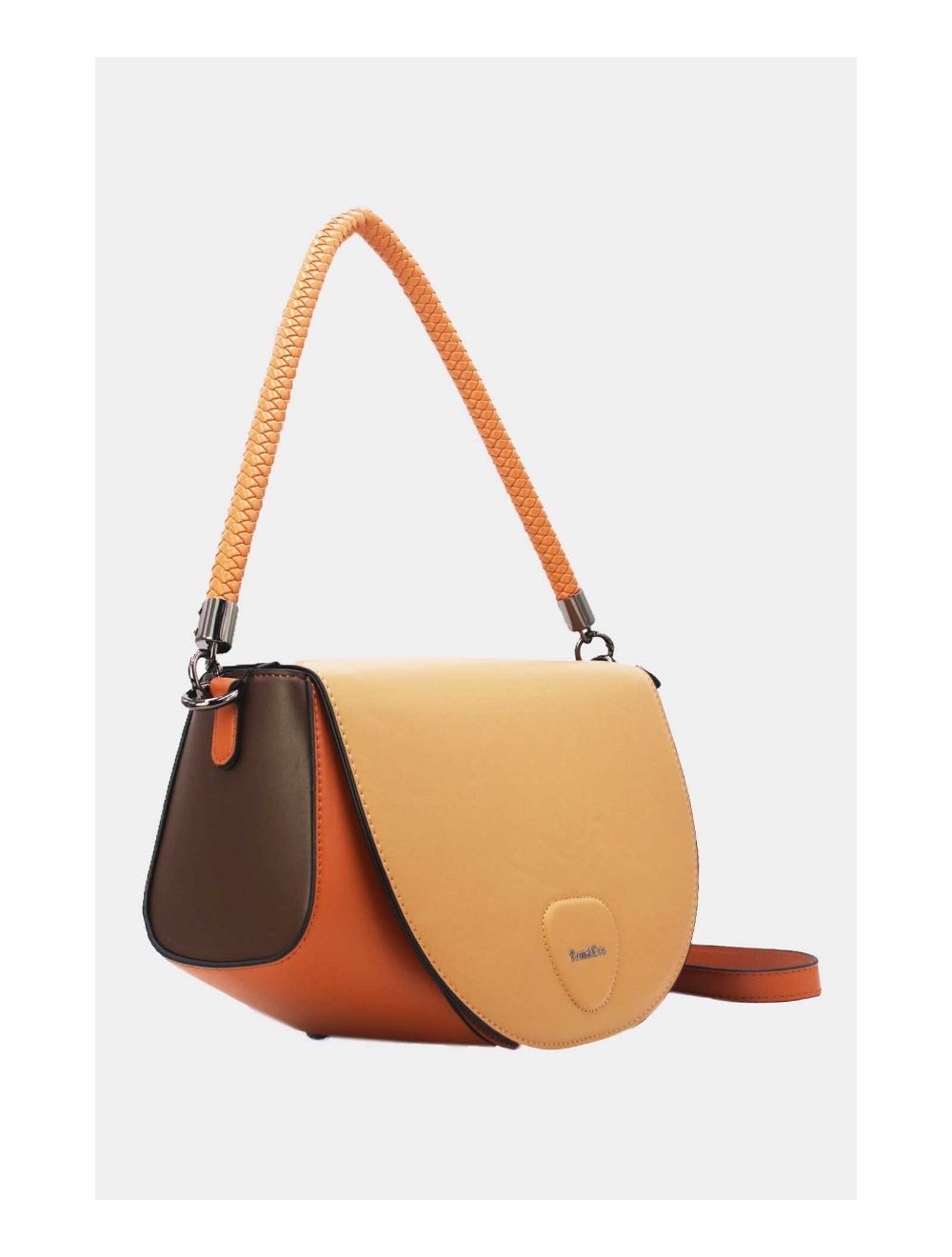 Tom&eva Sac Porté Épaule Tricolore 24B-6012-Brown/Coffee/Apricot