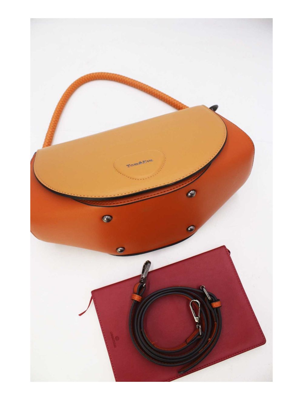 Tom&eva Sac Porté Épaule Tricolore 24B-6012-Brown/Coffee/Apricot