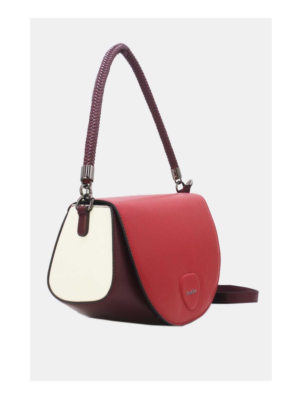 Tom&eva Sac Porté Épaule Tricolore 24B-6012-D.red/White/Wine