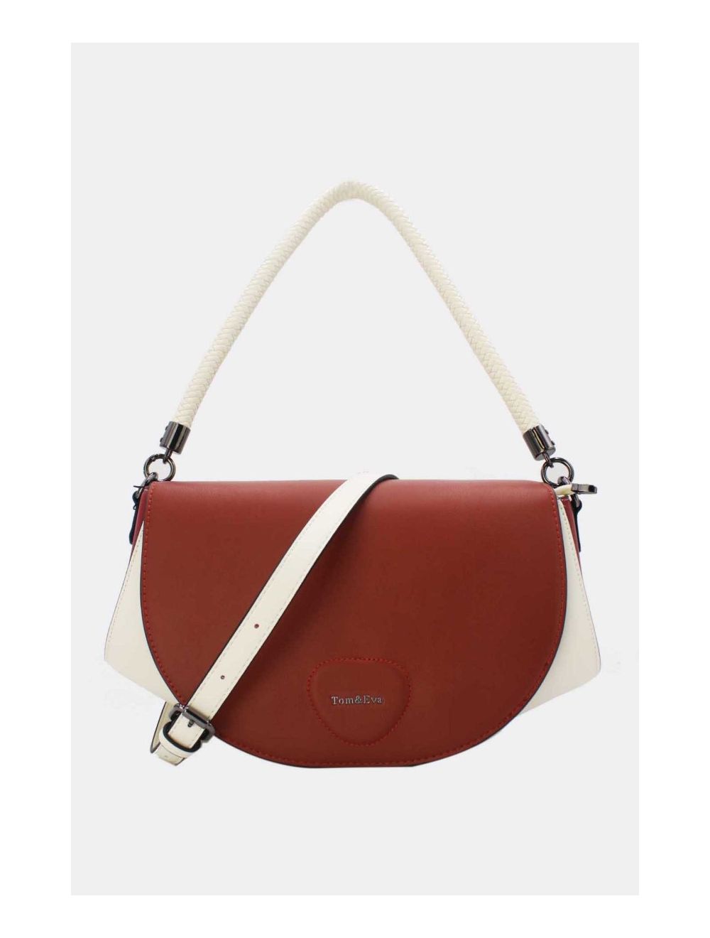 Tom&eva Sac Porté Épaule Tricolore 24B-6012-White/Red/Orange