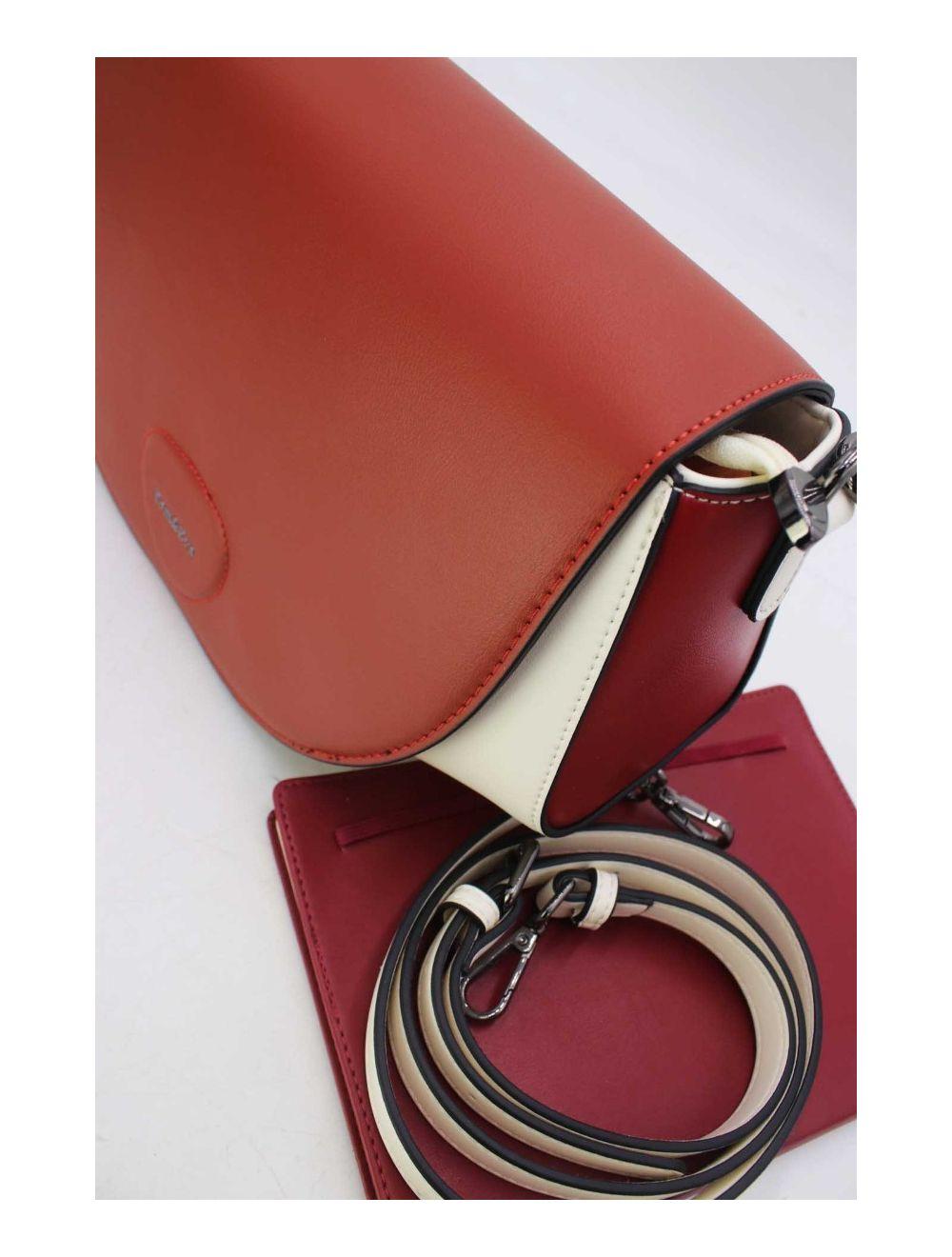 tom&eva Sac Porté Épaule Tricolore 24B-6012-White/Red/Orange