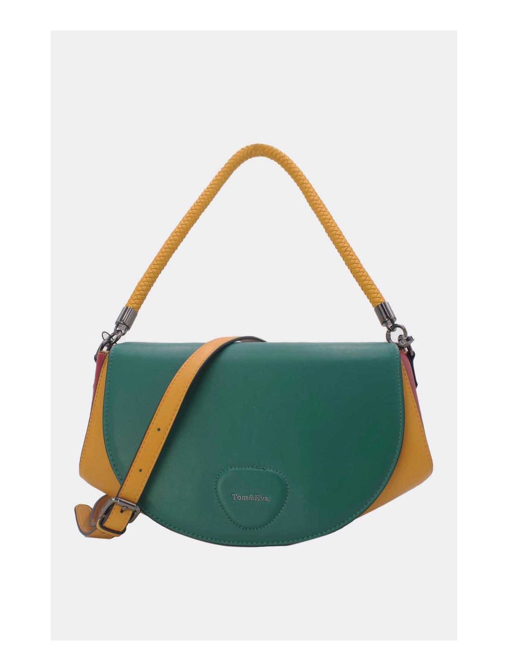 Tom&eva Sac Porté Épaule Tricolore 24B-6012-Yellow/Red/Green