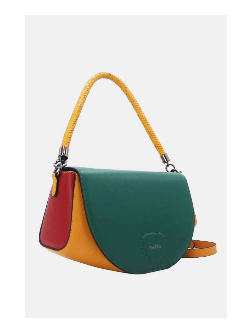 Tom&eva Sac Porté Épaule Tricolore 24B-6012-Yellow/Red/Green