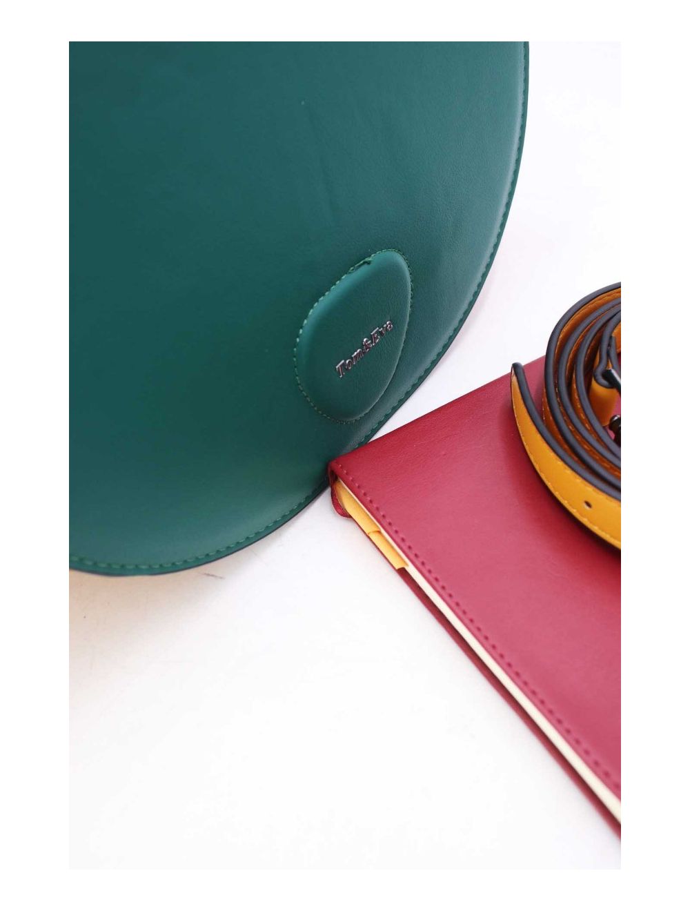 tom&eva Sac Porté Épaule Tricolore 24B-6012-Yellow/Red/Green