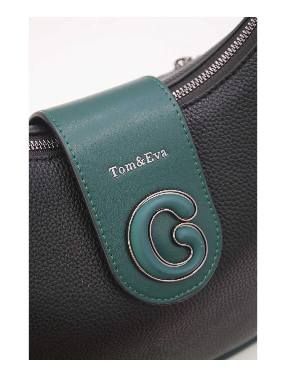 Tom&eva Sac Porté Épaule Vintage 24B-6055-Black/Green