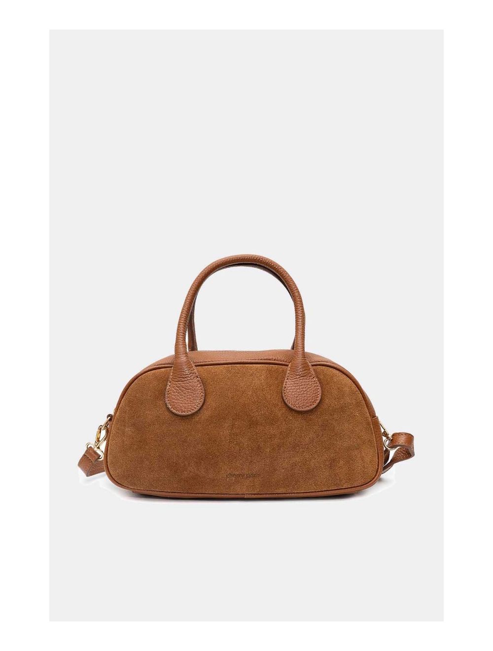 Tom&eva Sac Porté Main En Croûte Cuir Vachette Suède Et En Cuir Vachette Grainée 4158 ARIELLE SUEDE-Cognac