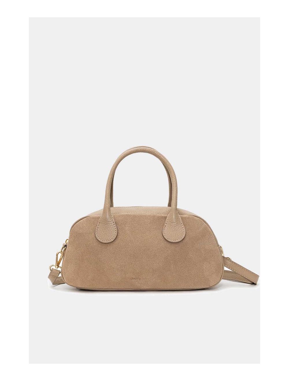 Tom&eva Sac Porté Main En Croûte Cuir Vachette Suède Et En Cuir Vachette Grainée 4158 ARIELLE SUEDE-Taupe