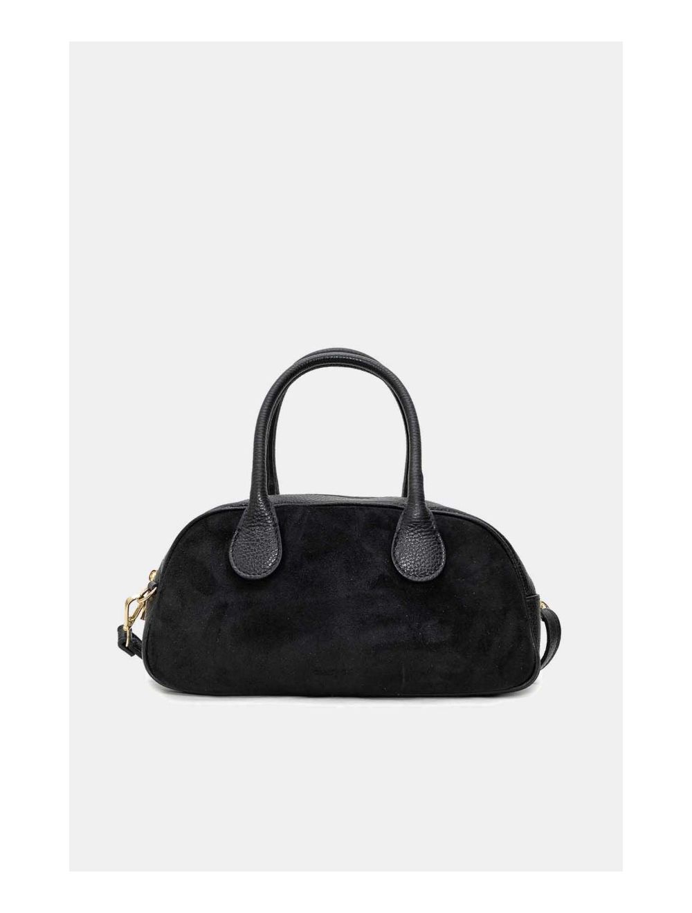 tom&eva Sac Porté Main En Croûte Cuir Vachette Suède et En Cuir Vachette Grainée 4158 ARIELLE SUEDE-Noir